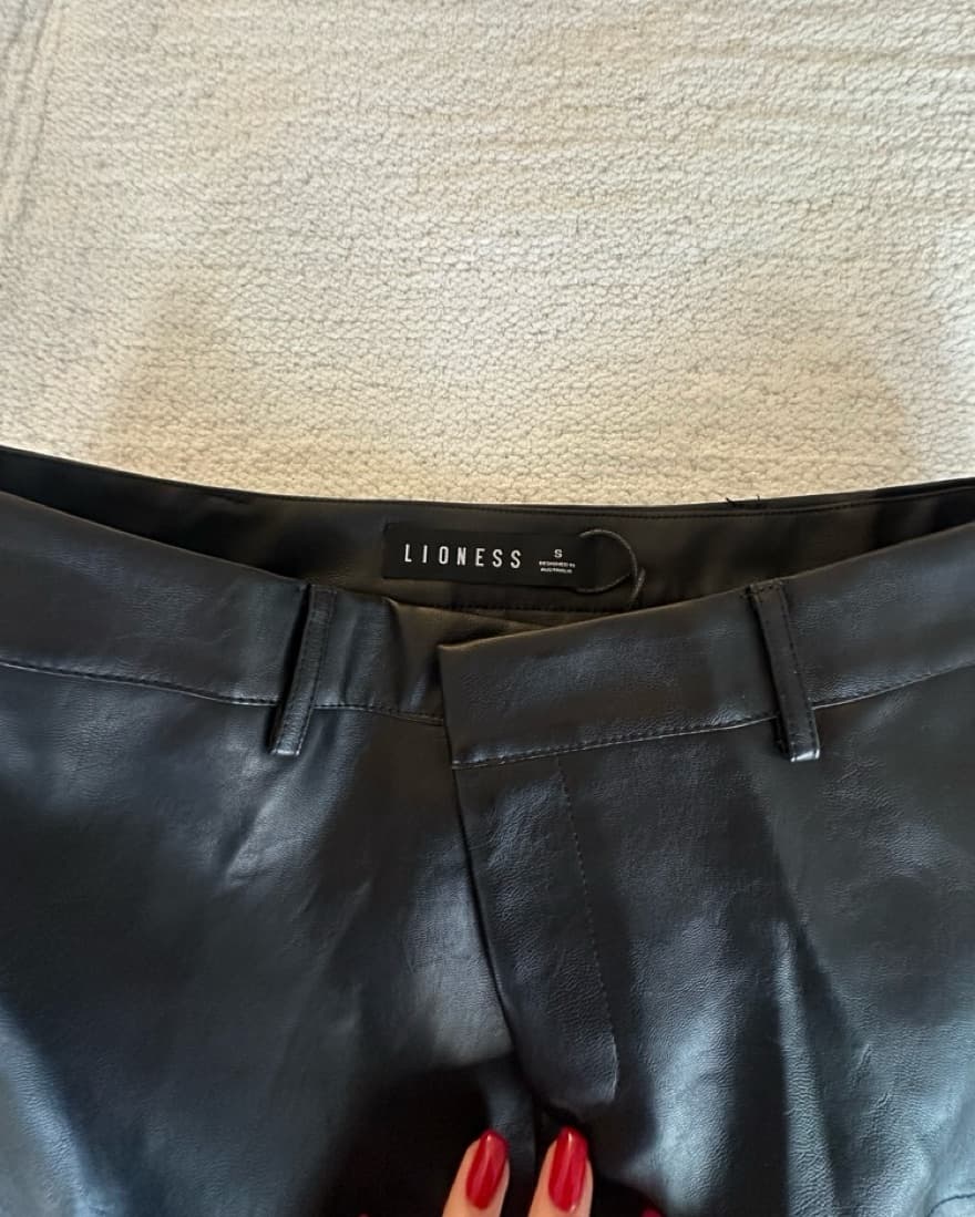 Black Leather Mini Skirt - Image 2