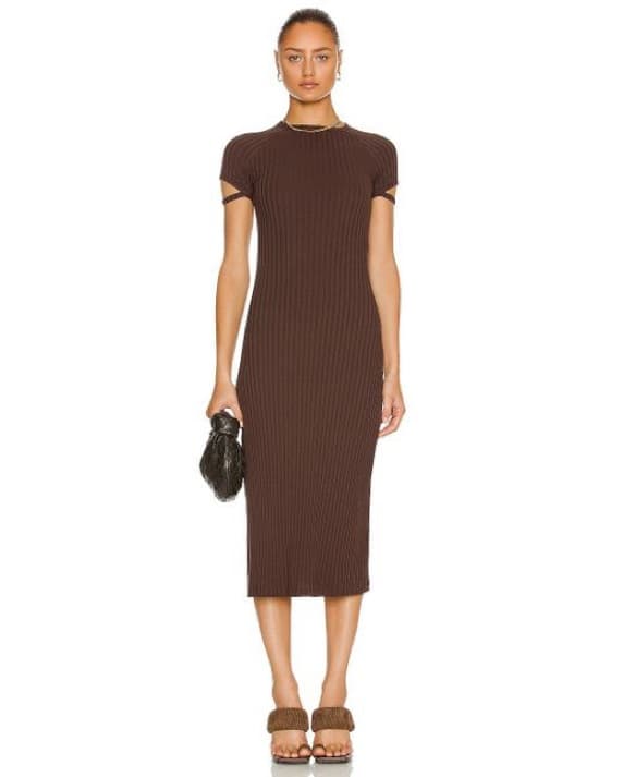 Helmut Lang Brown Midi Dress - Image 2