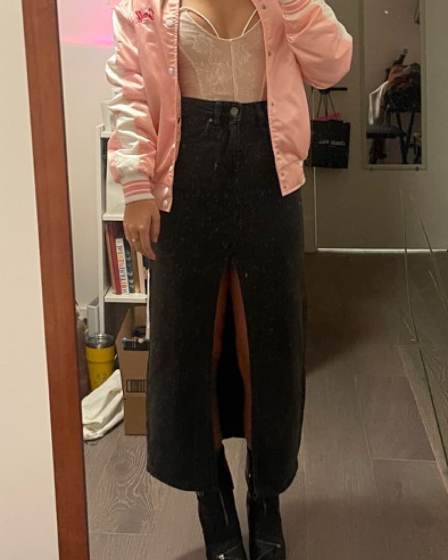 Black Denim Skirt  - Image 2