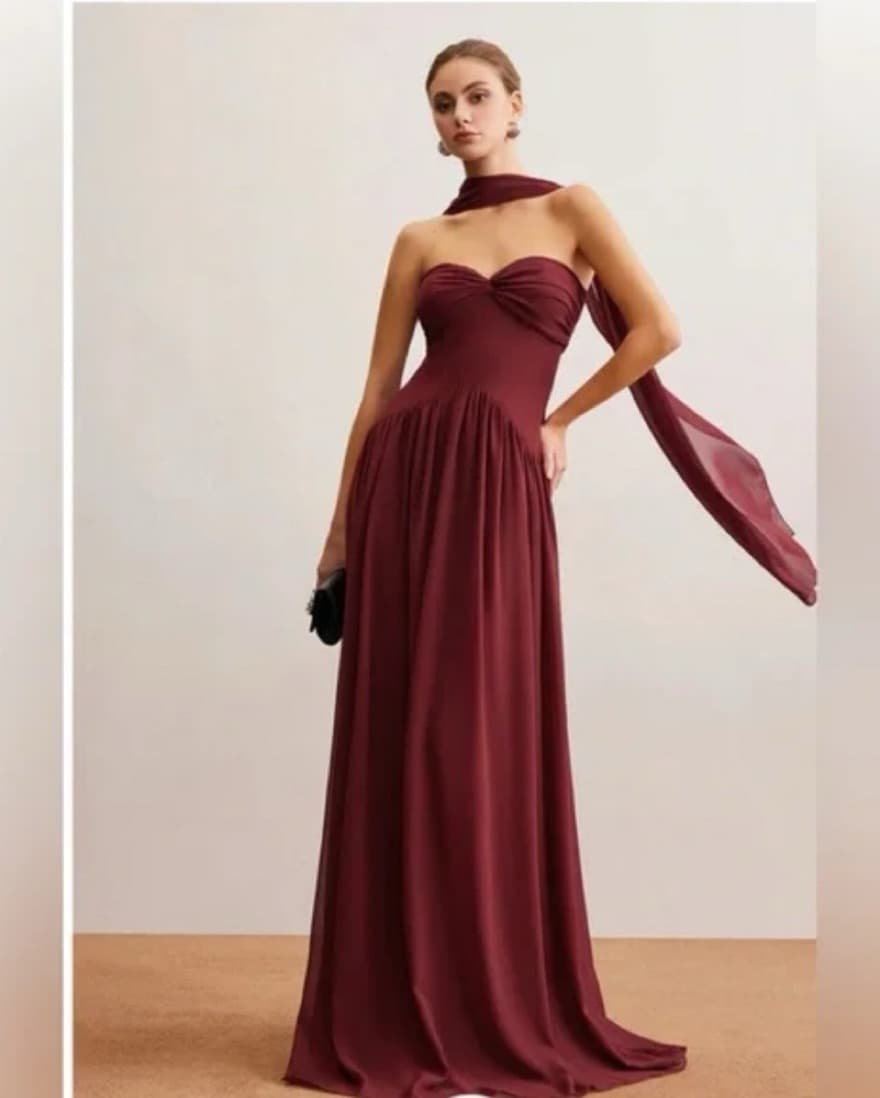 Red Scarf Dress - Image 1