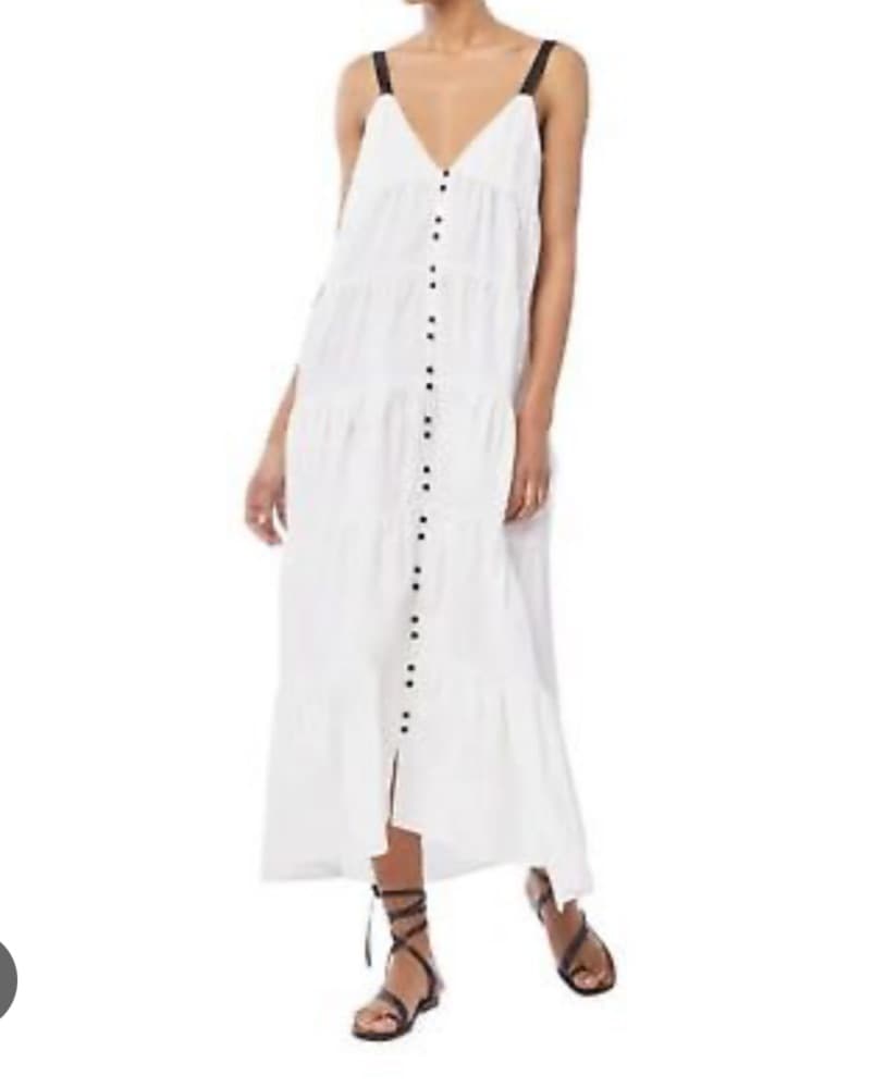 FRAME Tiered White Maxi Dress - Image 1