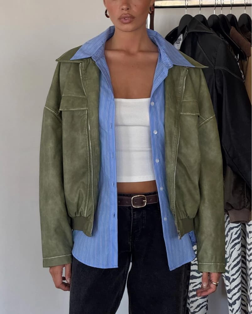 Faux Leather Jacket - Image 3