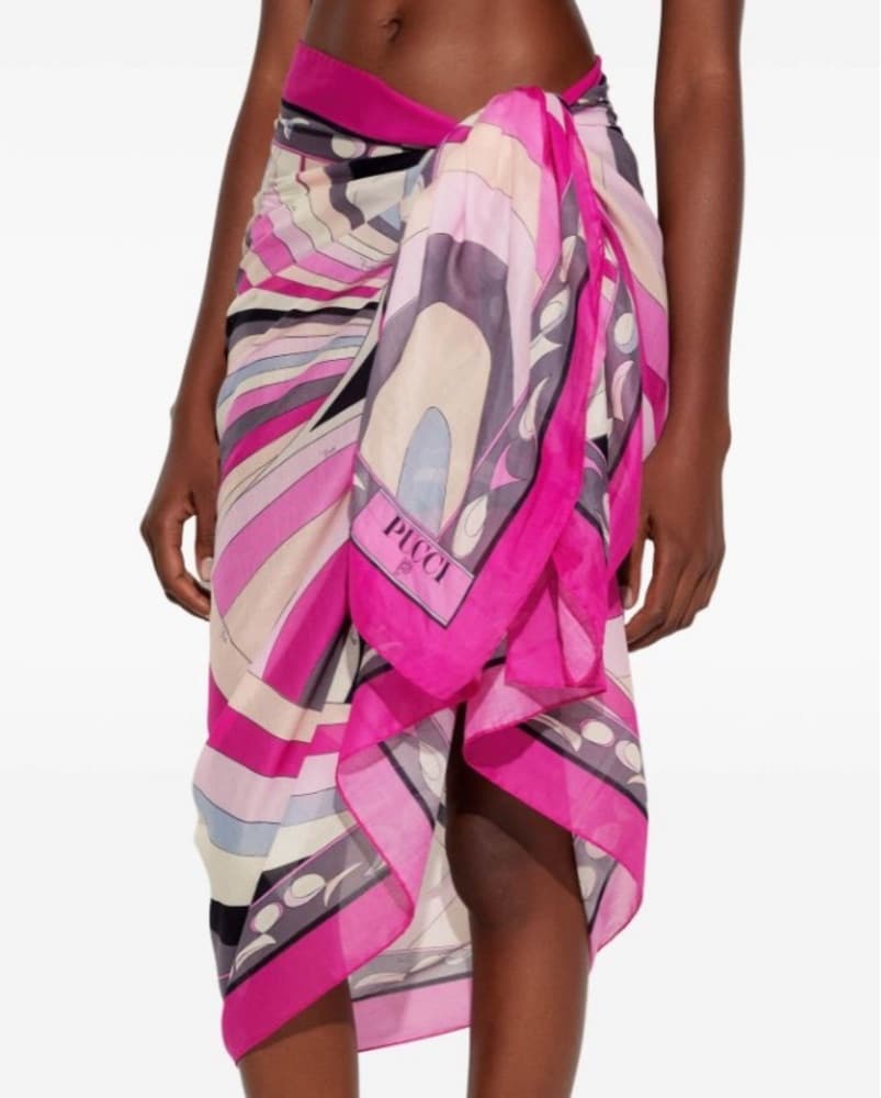 Pucci Pink Scarf Coverup Wrap Skirt - Image 1