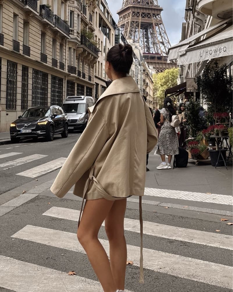 cropped trench jacket - Image 2