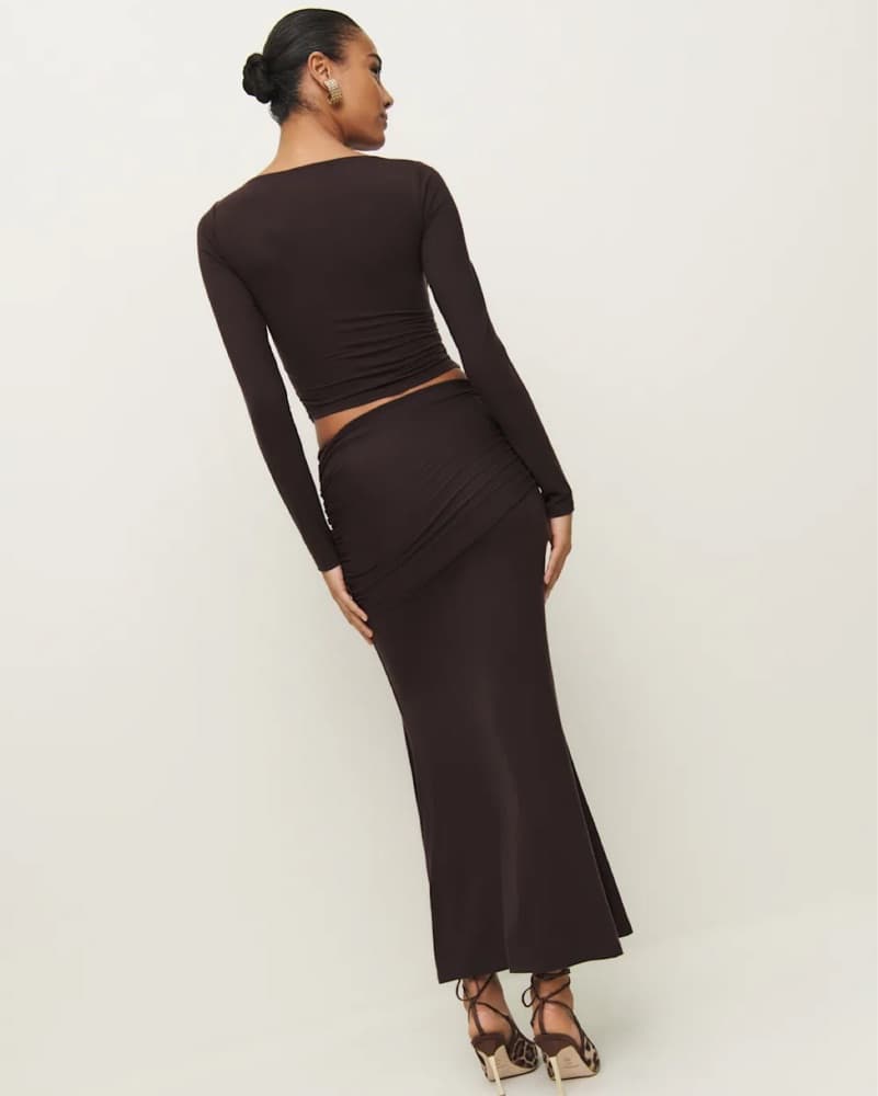 Reformation Sultry Brown Ruched Set - Image 5
