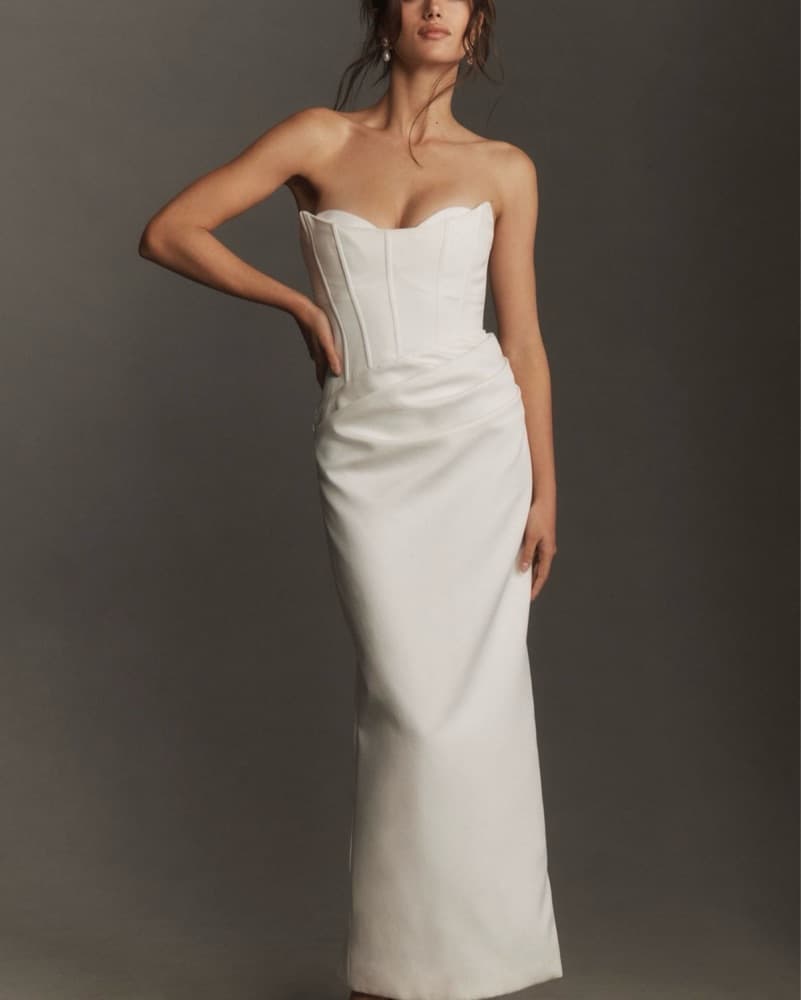 Ivory Shona Joy Strapless Draped Maxi - Image 1