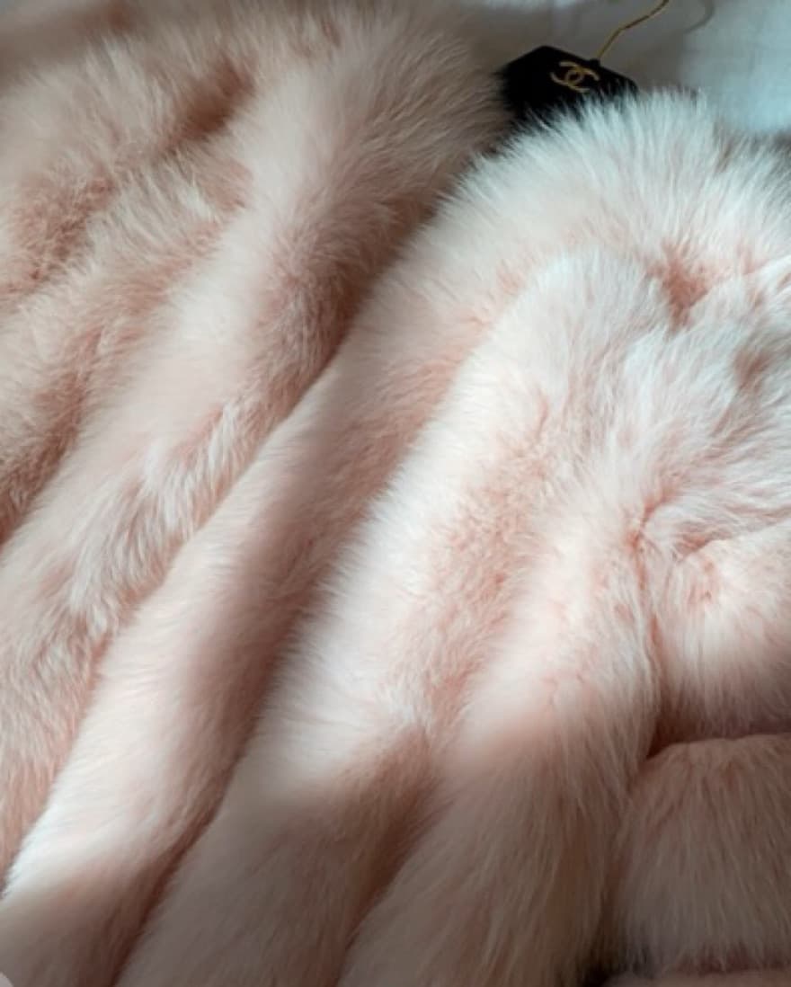 Nellie Studio Baby Pink Fox Fur Coat - Image 2