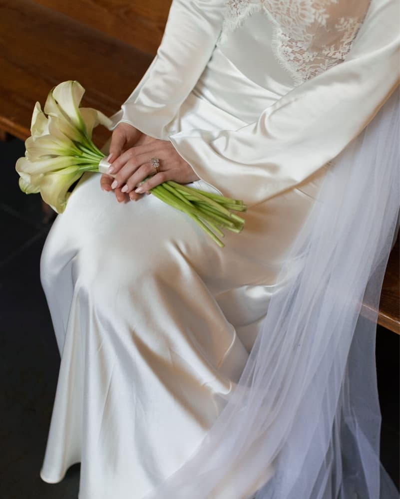 Self Portrait Lace Satin Long Bridal  - Image 3