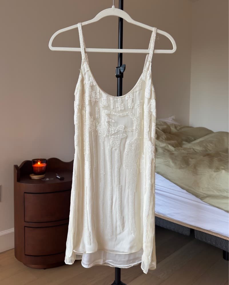 Ivory Sequin Mini Dress - Image 2