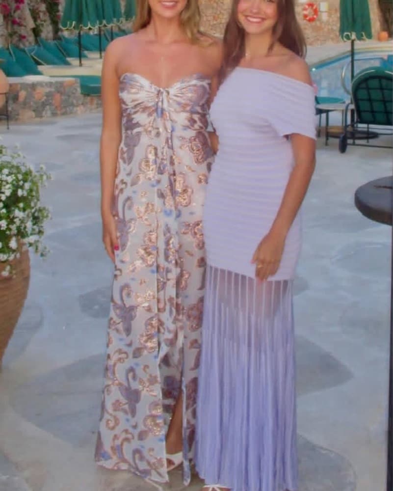 Alexis Lilac Printed Shimmer Gown - Image 2