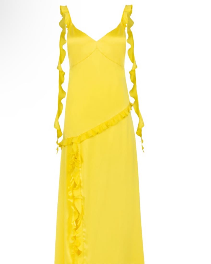 JAAF Yellow Ruffled Maxi Dress - Image 2