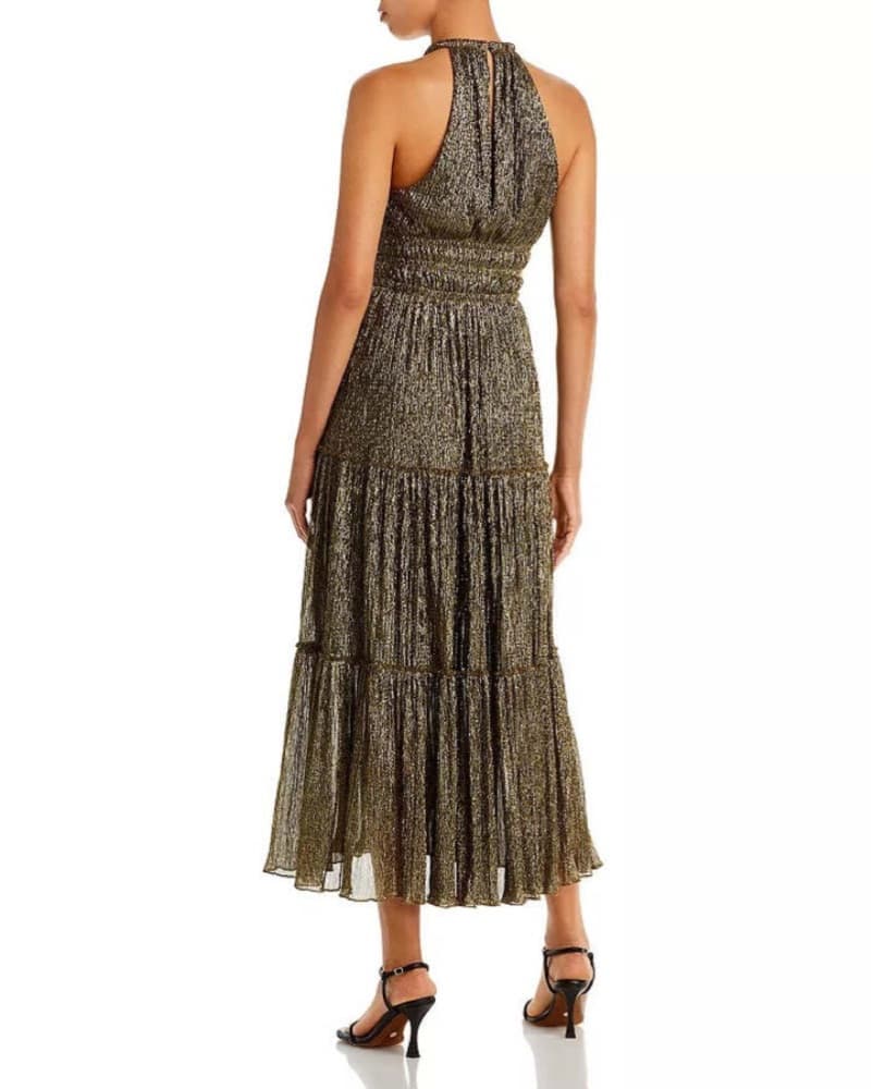 A.L.C. Elara Dress Metallic Gold Tiered  - Image 2