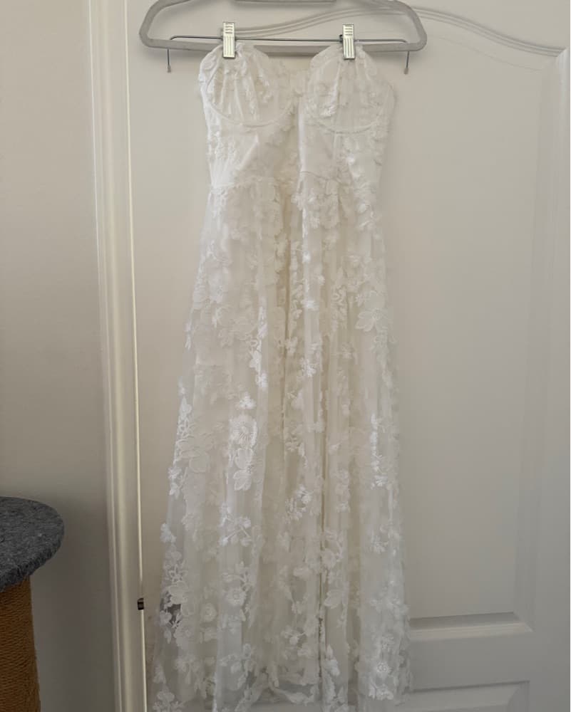 Lulus White Floral Strapless Dress - Image 5