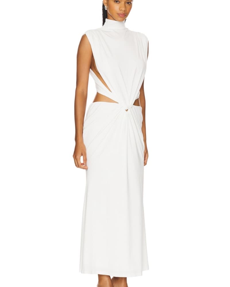 Danielle Guizio Shyla Dress In Ivory - Image 5