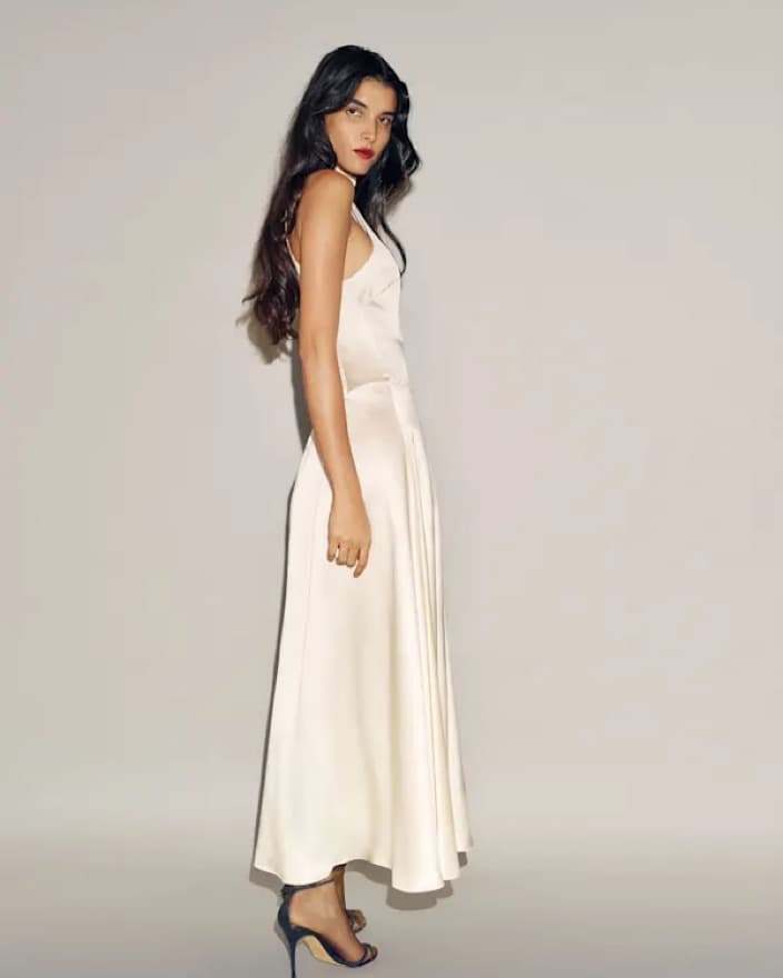 Reformation Katelyn Ivory Silk Dress  - Image 3