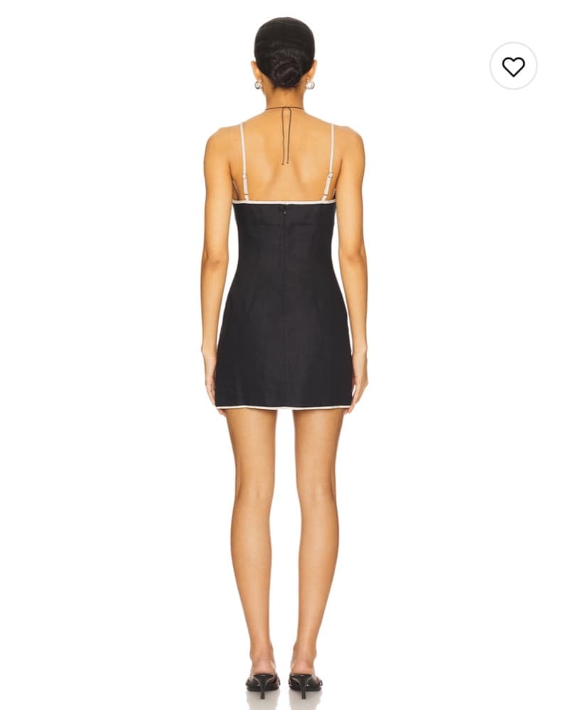 Black Linen Mini Dress - Image 3