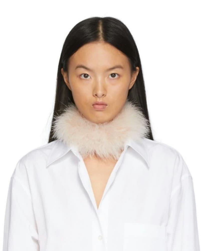DRIES VAN NOTEN Pink Feather Necklace - Image 1