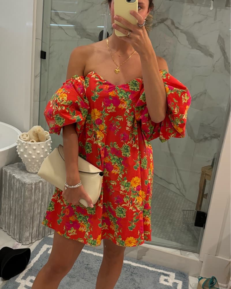 Vibrant Floral Off-the-Shoulder Dress - Image 2