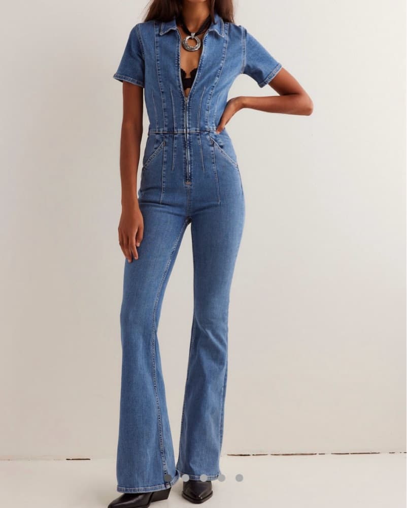 Free People Denim Jumpsuit  - Image 1