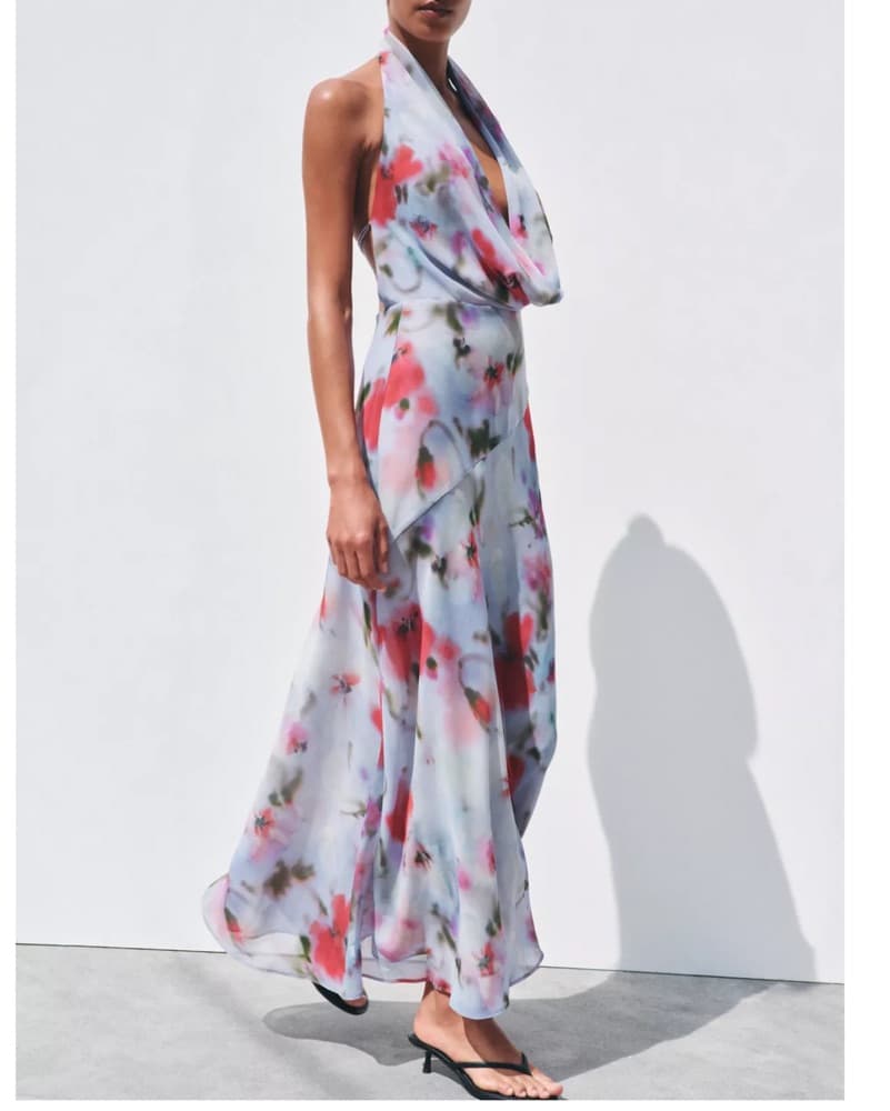 Zara Floral Backless Dress - Image 1