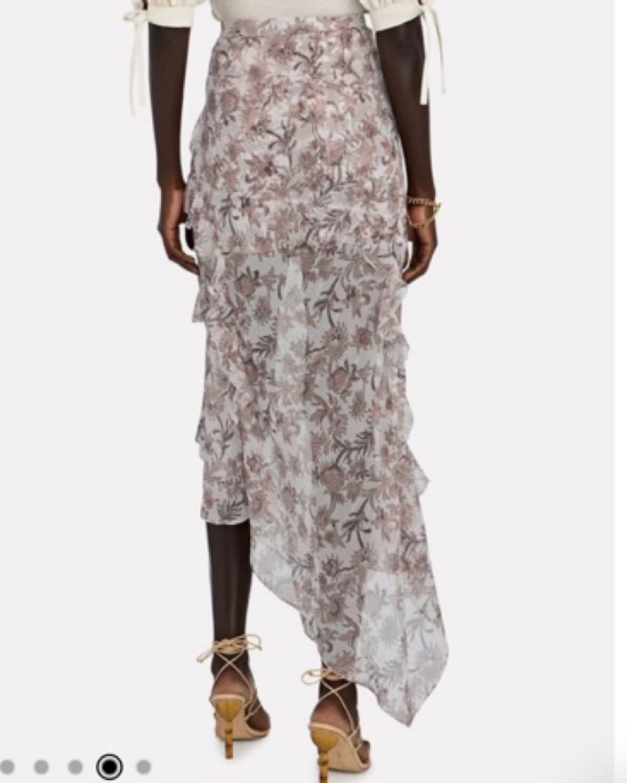 Veronica Beard Floral Silk Midi Skirt - Image 4