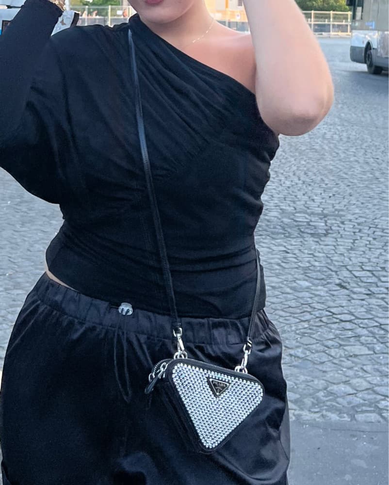 Prada mini leather crystal crossbody - Image 6