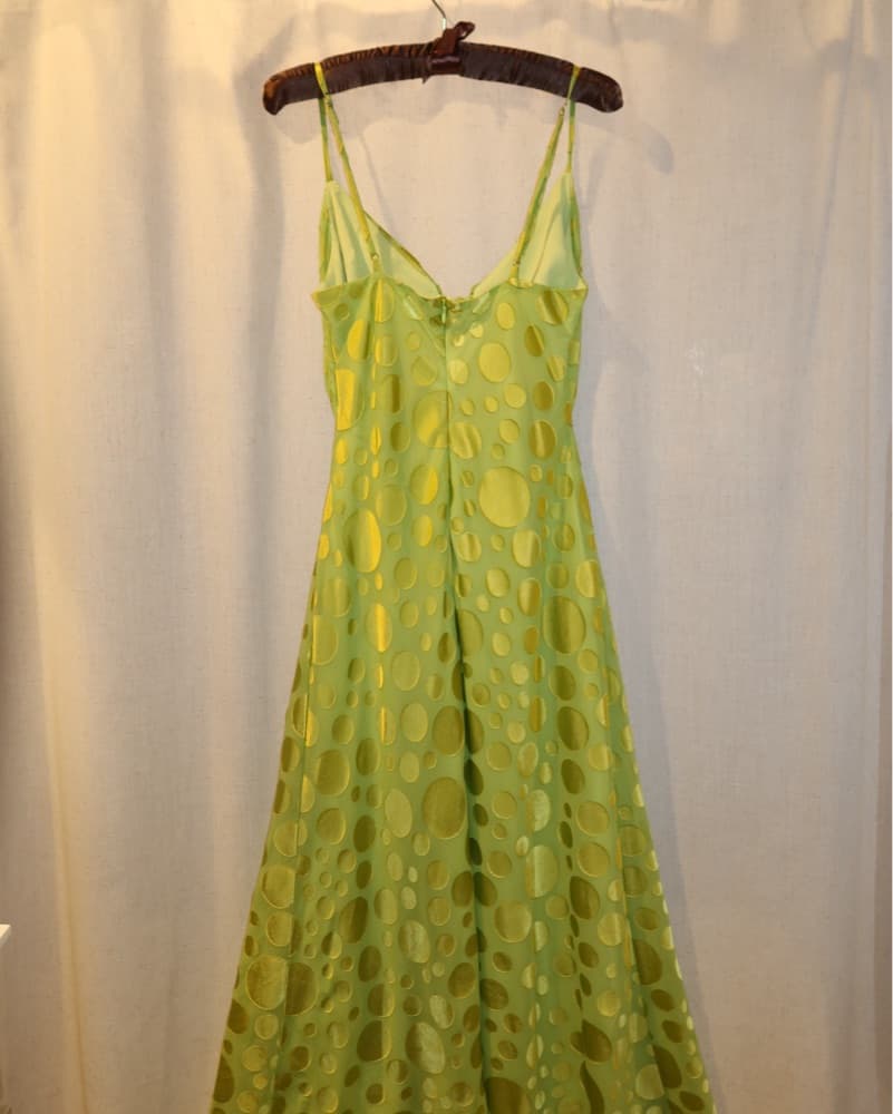 Revolve Green Polka Dot Dress - Image 4