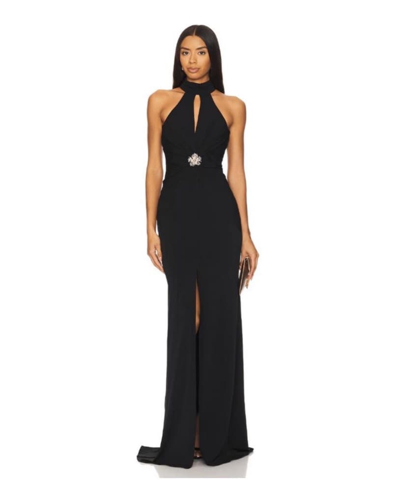 Cinq A Sept Black Halter Gown - Image 1