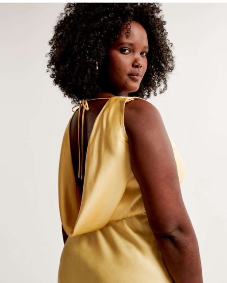 Abercrombie Yellow Plunge Back Dress - Image 2