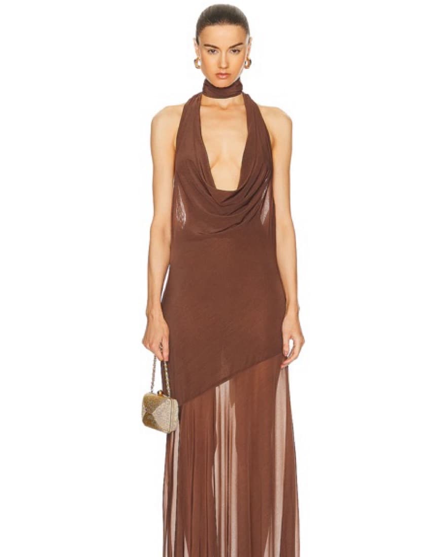 LPA Estelle Maxi Dress in Chocolate - Image 2