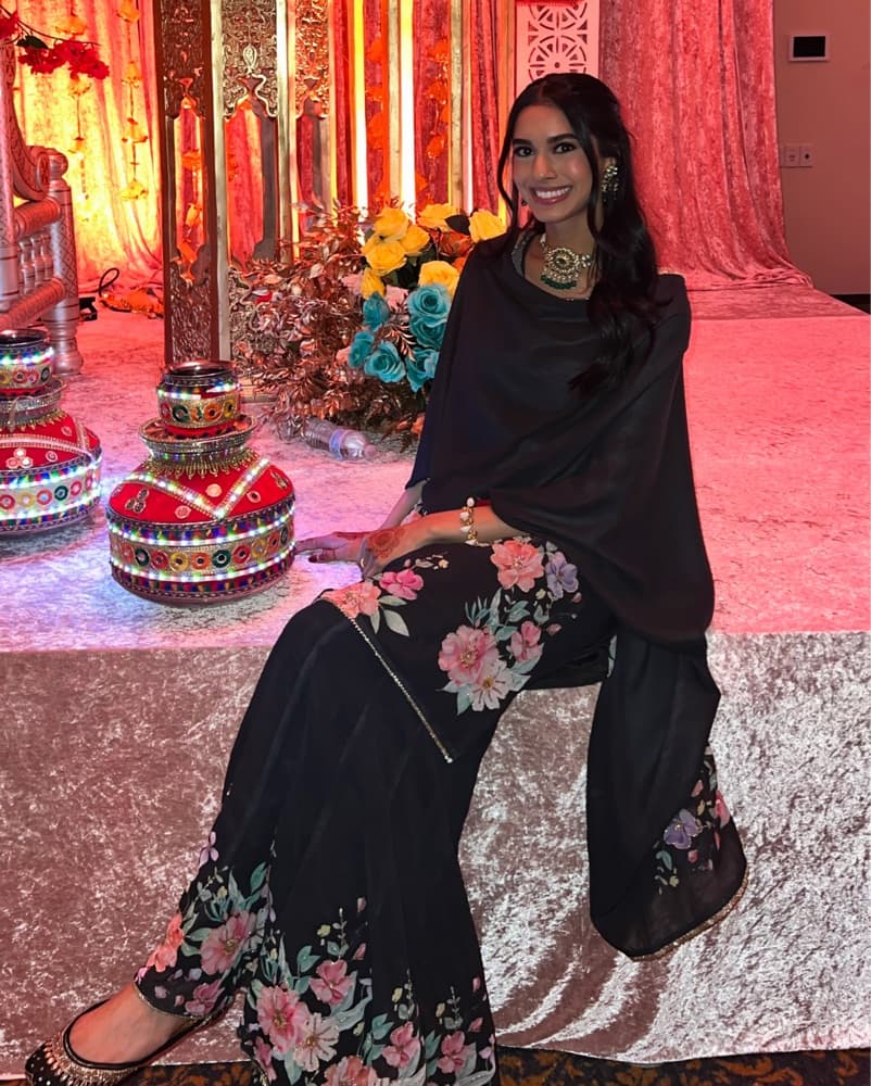 Black Floral Indian Sharara - Image 2