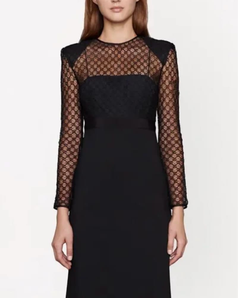 Sophisticated Black Lace Maxi Dress - Image 3