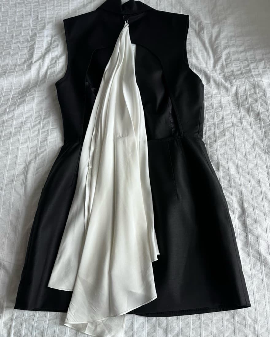 Materiel Scarf Detail Wool Mini Dress - Image 5