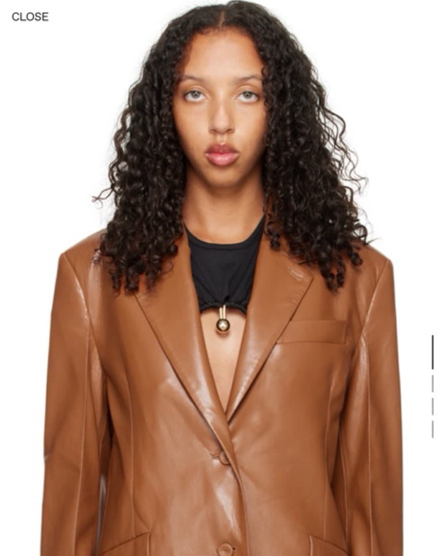 Nanushka Brown Vegan Blazer - Image 5