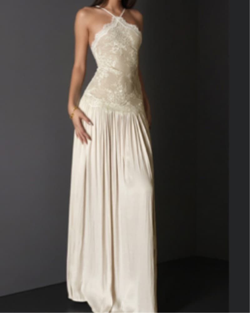bridal Lace Halter Maxi Dress innovare  - Image 4