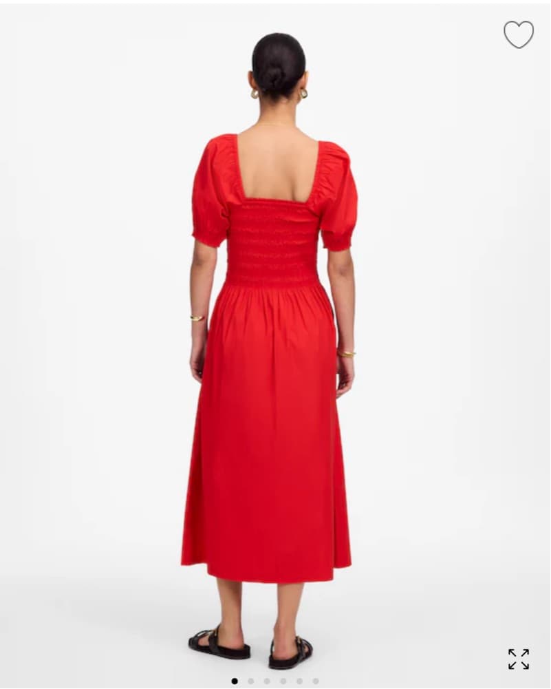 Red Puff Sleeve midi dress - Image 2