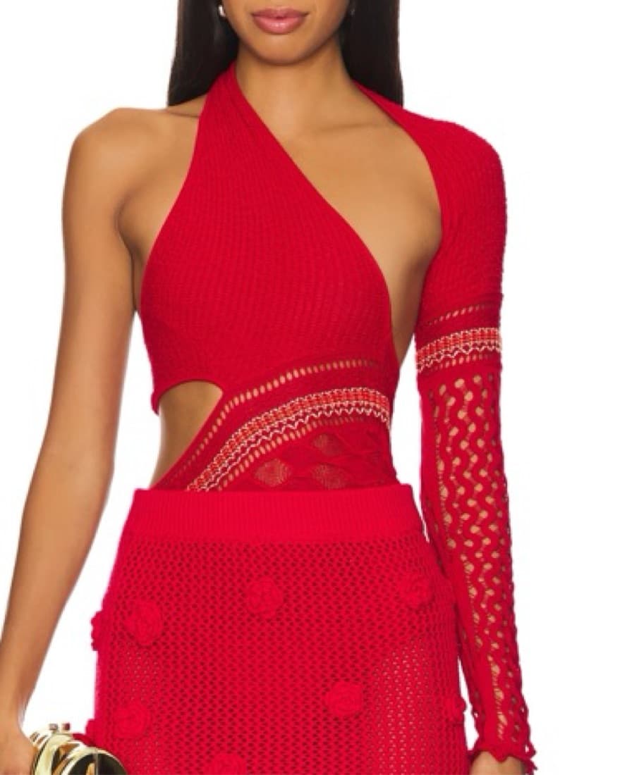 Red Cutout Bodysuit - Image 2