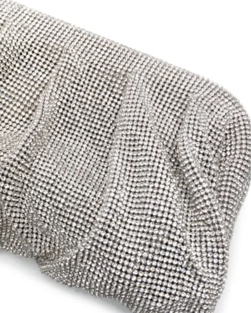 Silver Drapy Rhinestone Clutch - Image 3