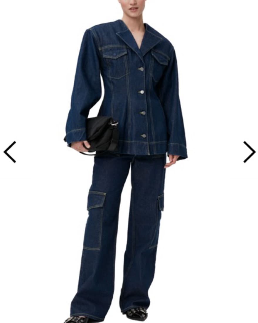 Ganni Rinse Denim Fitted Blazer - Image 2
