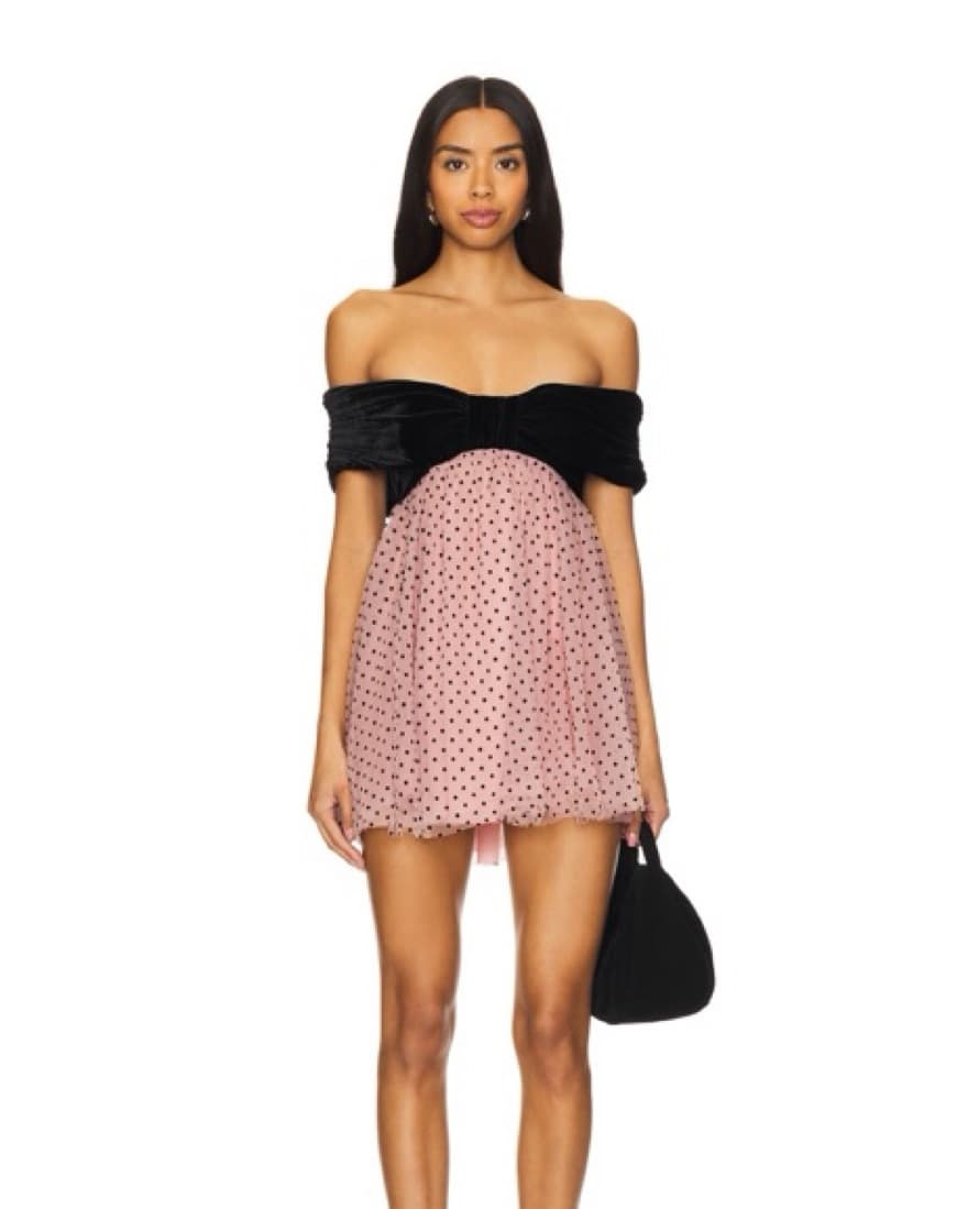 Polka Dot Off-the-Shoulder Mini Dress - Image 1