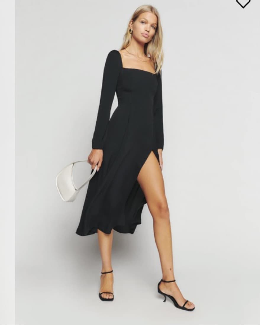 Reformation Sigmund Black Dress - Image 4