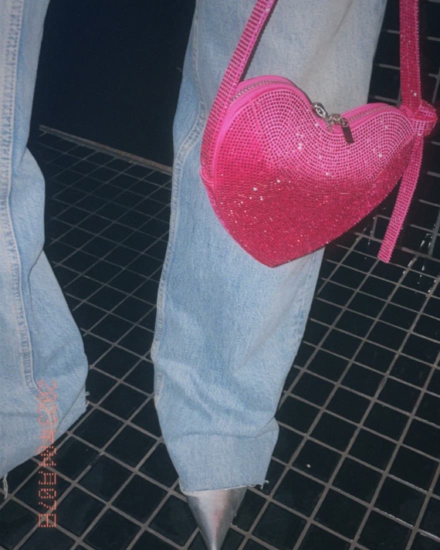 Rhinestone Heart Purse - Image 3