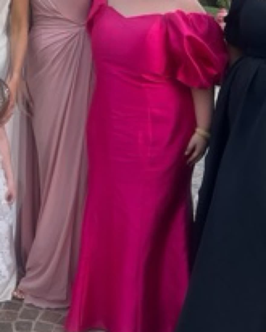 Mac Duggal Pink Off The Shoulder Dress - Image 1