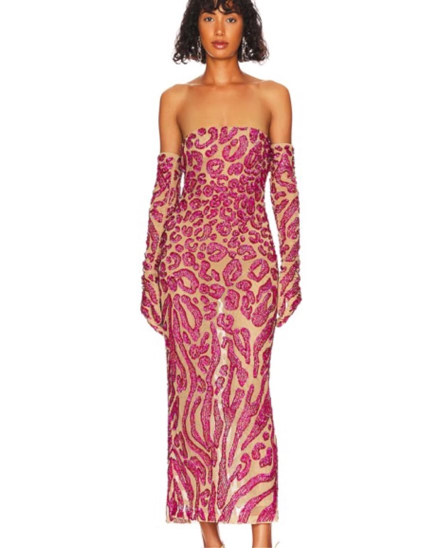 Revolve Midi Dress in Hot Pink - Image 1