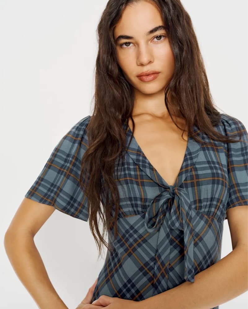 Reformation Plaid Tyra Dress - Image 3
