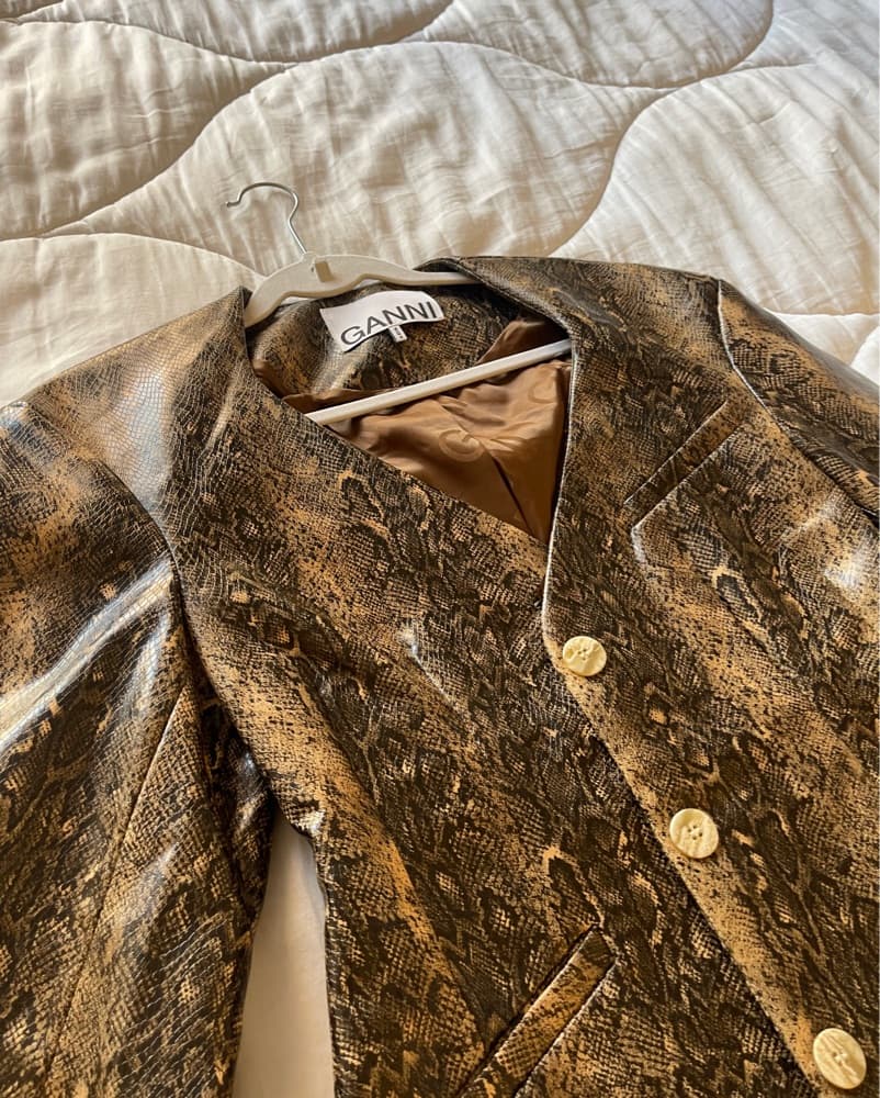 Ganni Snake Print Blazer Jacket - Image 1