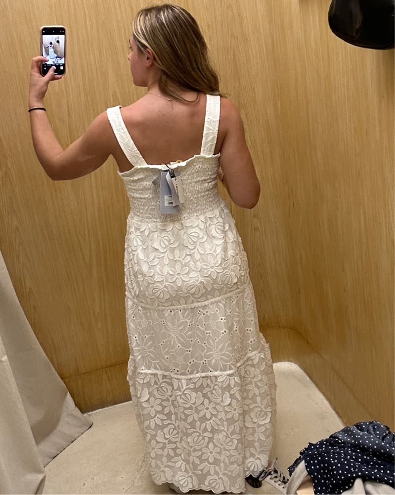 White Maxi Dress With Embroidered Detail - Image 2