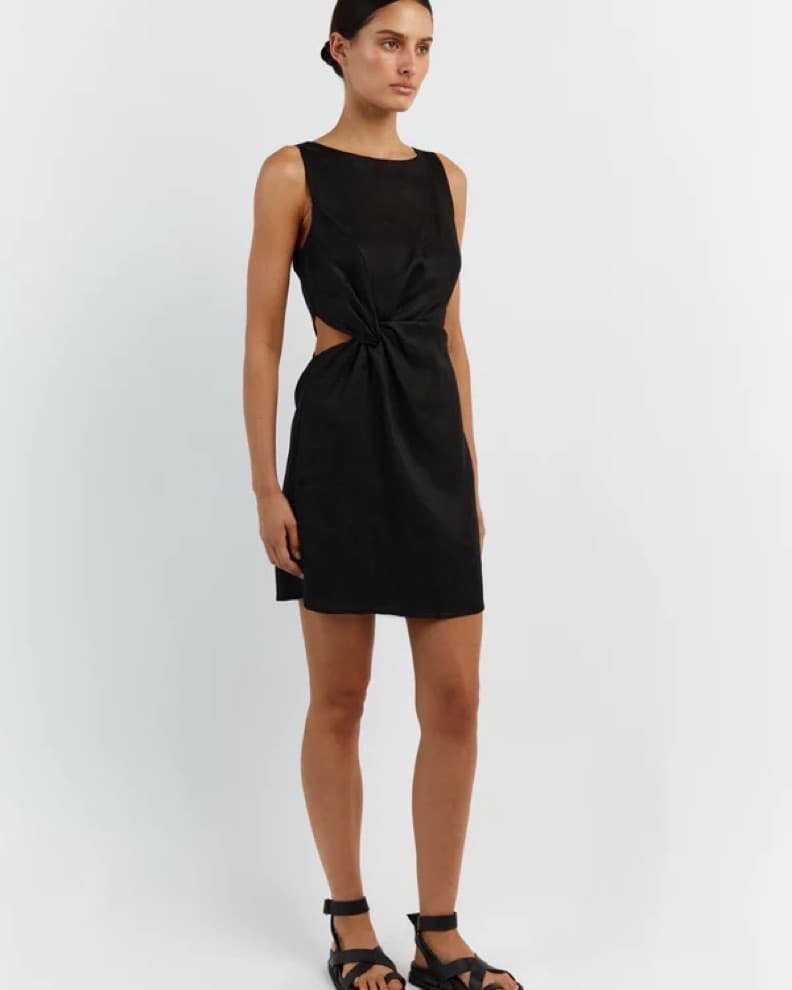 Dissh Leilani Black Linen Mini Dress - Image 2