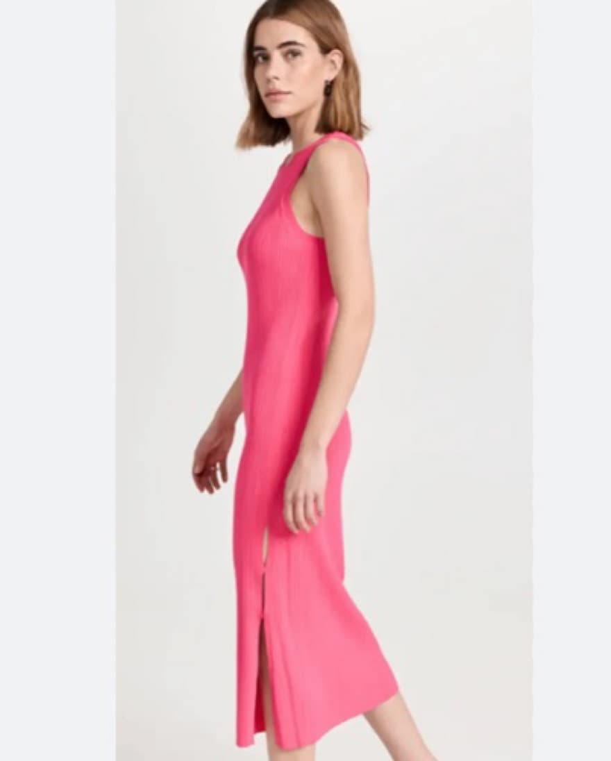 Pink Ribbed with Side Slit  - Image 2