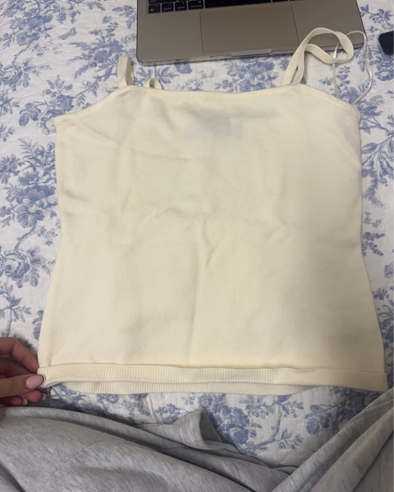 Matching Cream Half Sweater With Top - Image 2